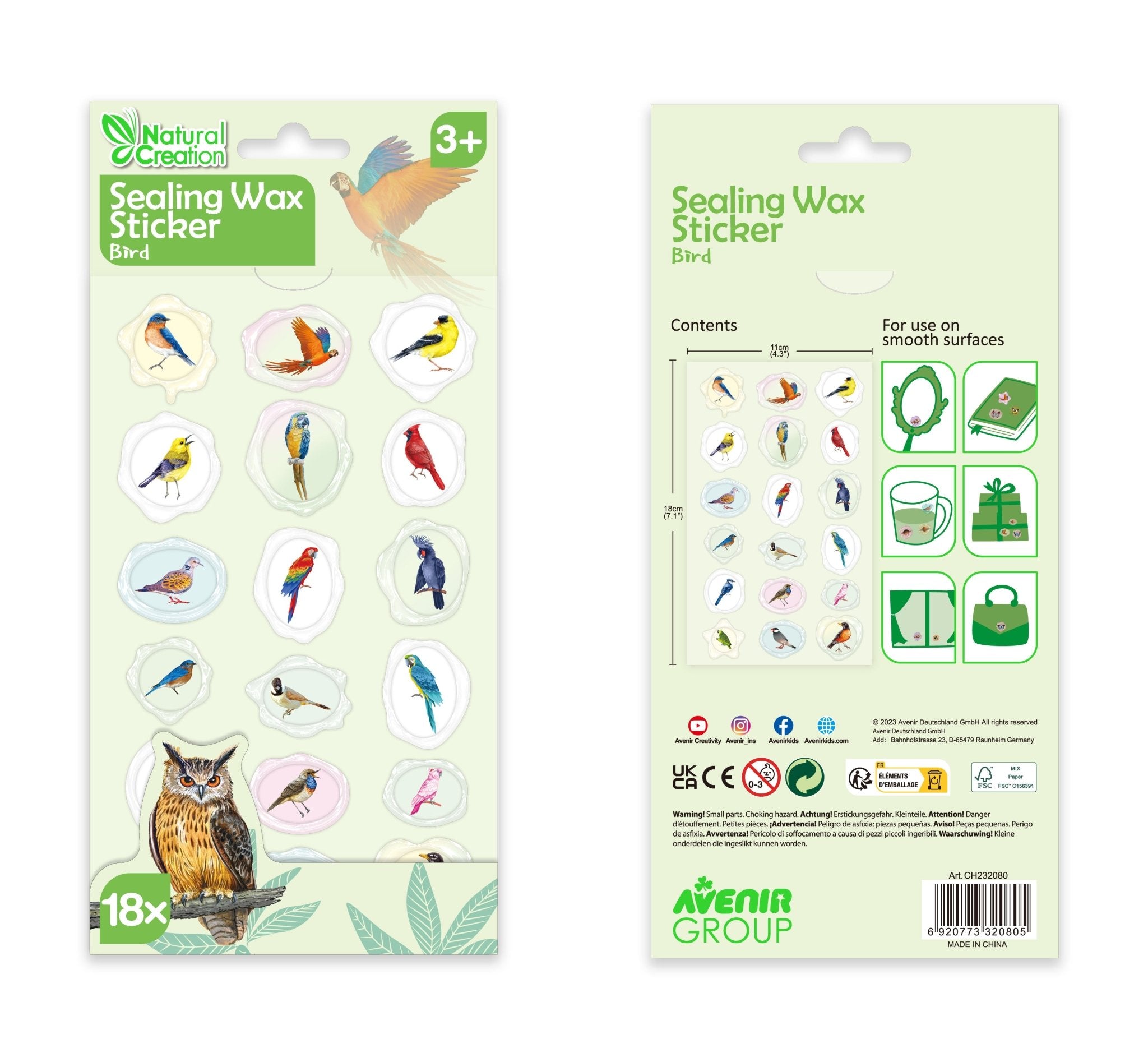 Avenir - Natural Creation Sealing Wax Sticker Birds - Image 5