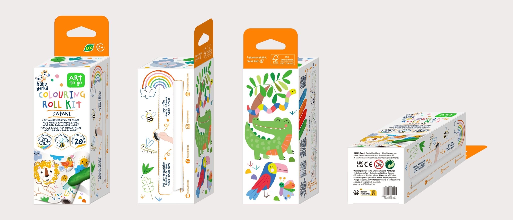 Hakuyoka Colouring Roll Kit - Safari - Image 12