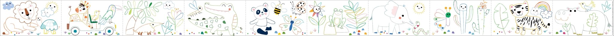 Hakuyoka Colouring Roll Kit - Safari - Image 3