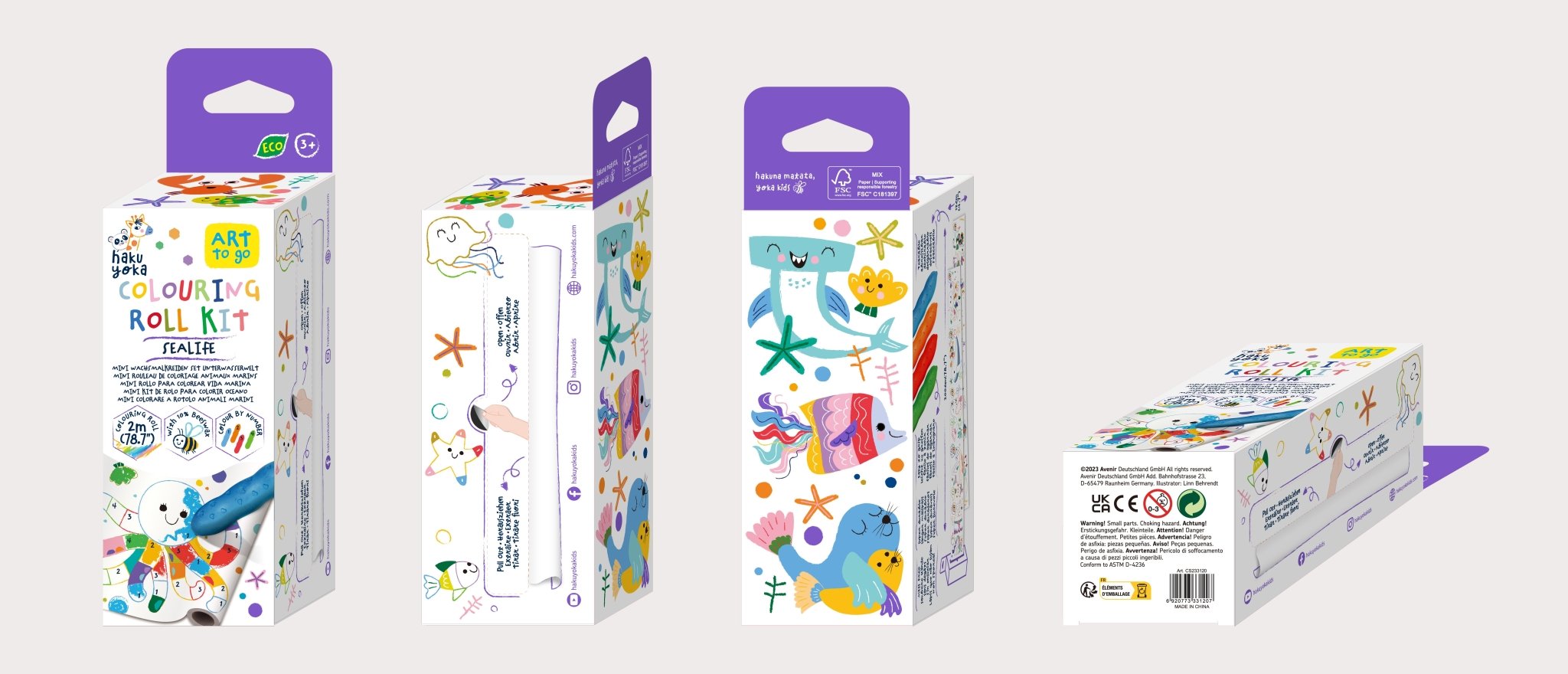 Hakuyoka Colouring Roll Kit - Sealife - Image 4