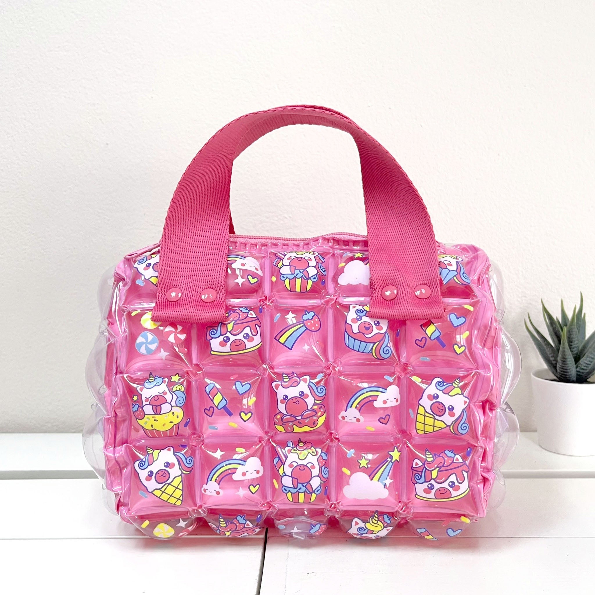 Inflatable Roll Style Hand Bag - Cupcake Unicorn - Image 3